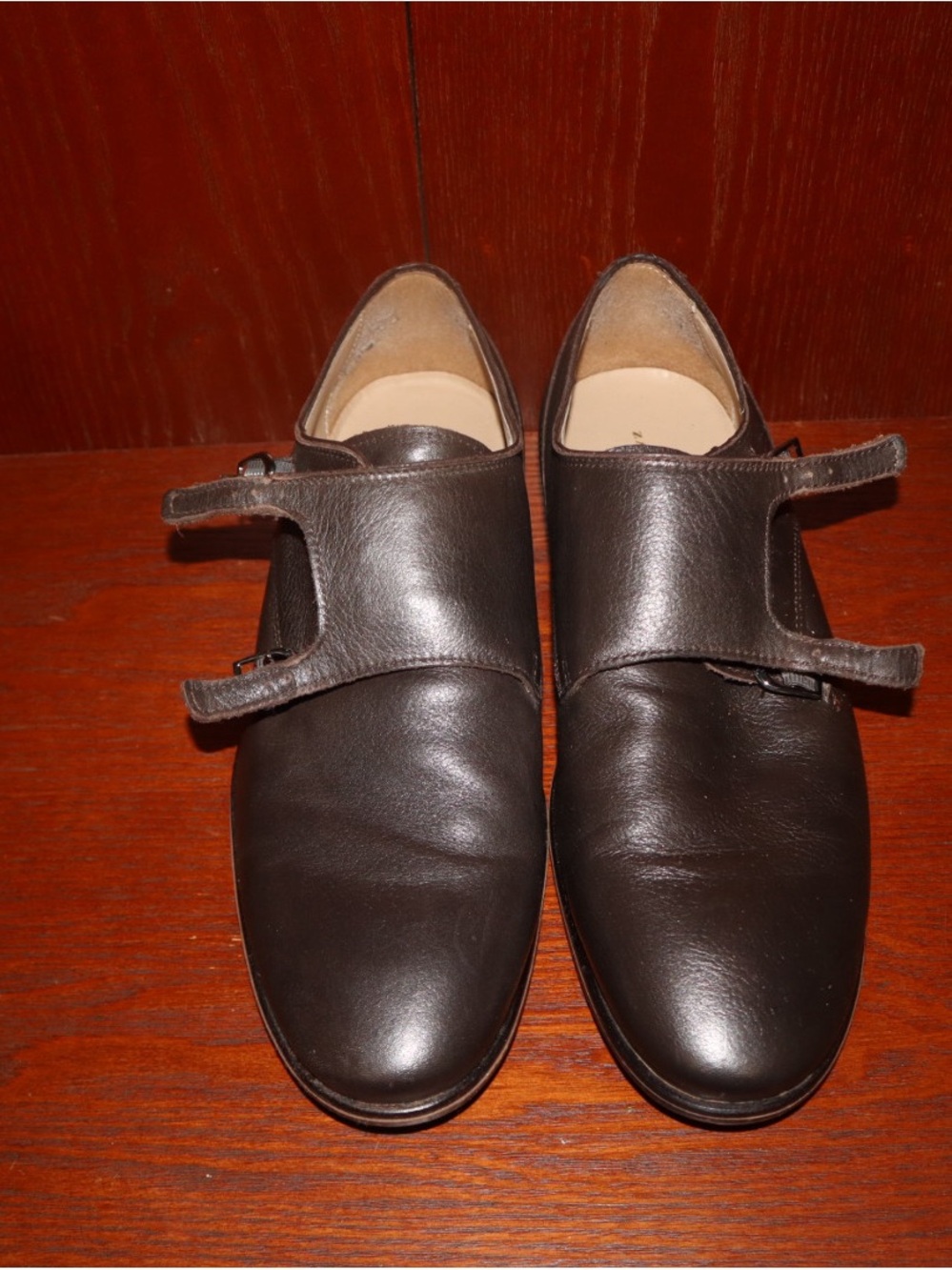 Zara Men's Double Monk Strap Shoes - Dark Brown